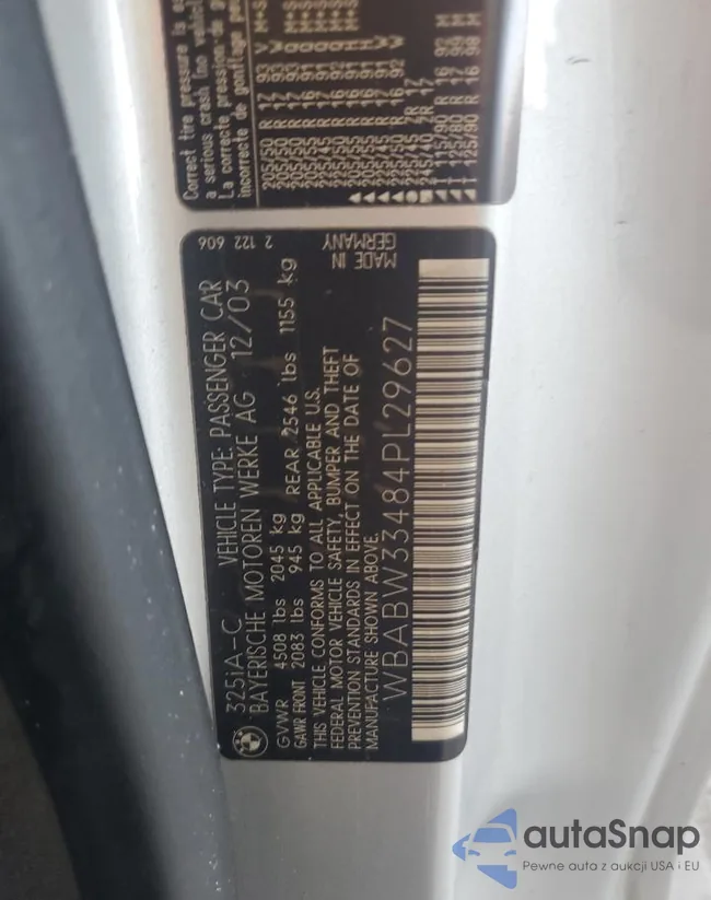 WBABW33484PL29627: 90345965