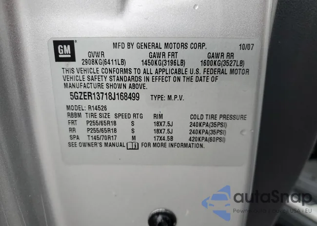 5GZER13718J168499: 90450525