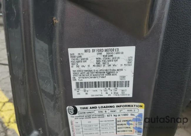 1FTEW1CM1BFC71867: 89463605