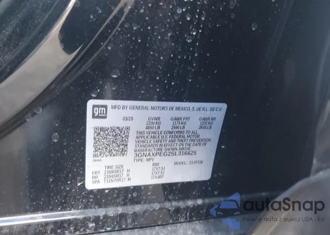 3GNAXPEG2SL316625: 90637865