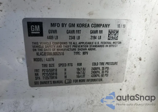 KL4CJESB6LB052516: 86264555