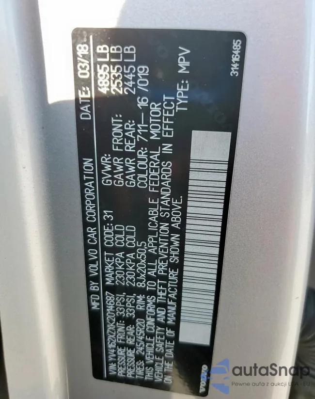 YV4162XZXK2014687: 86266895