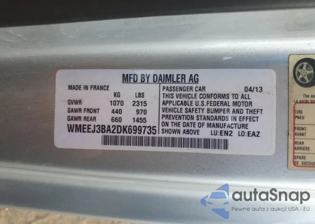 WMEEJ3BA2DK699735: 86467345