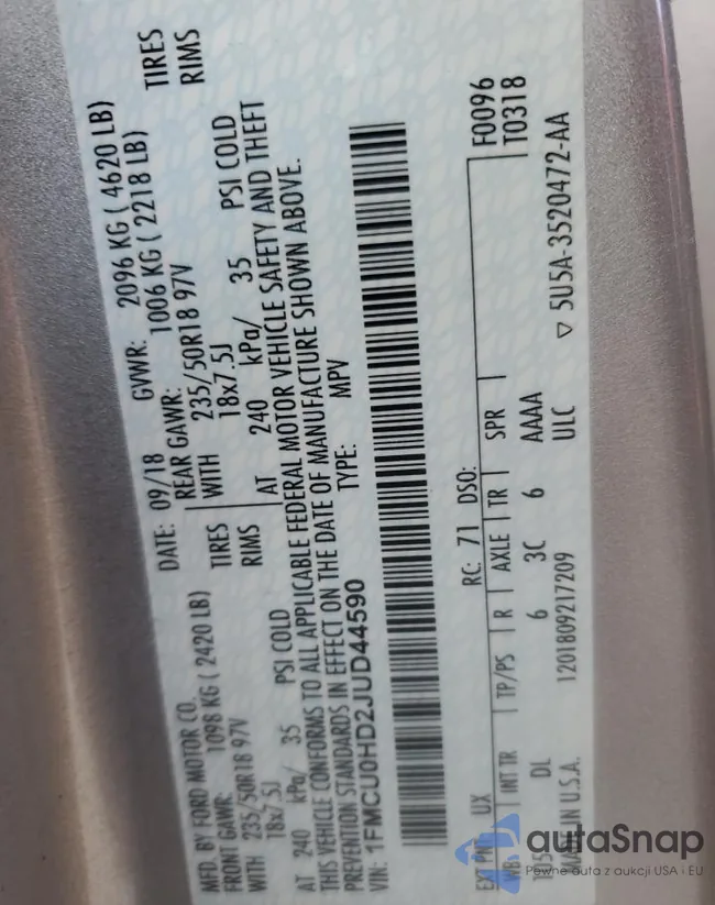 1FMCU0HD2JUD44590: 90674175