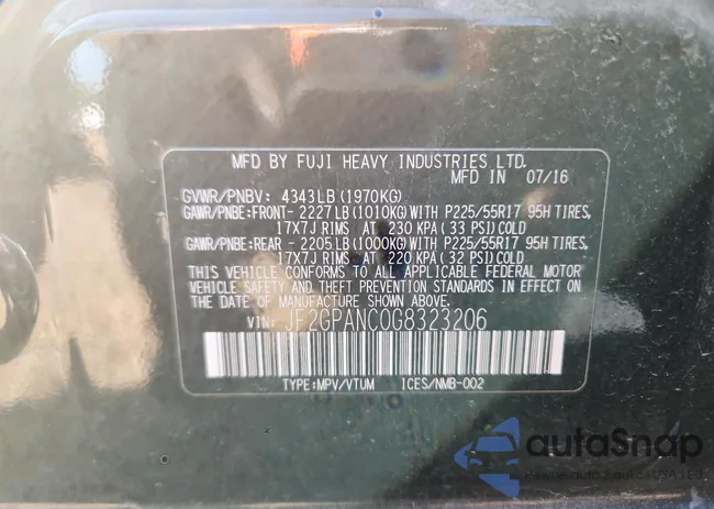 JF2GPANC0G8323206: 86100825