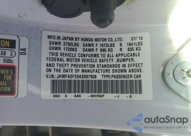 JHMFA3F20AS007908: 86230705