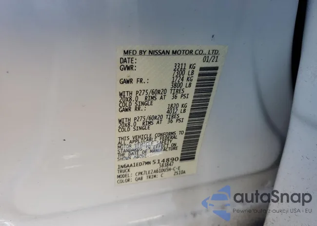 1N6AA1ED7MN514890: 86080205