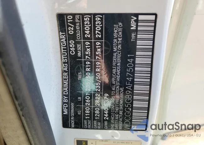 WDCGG5GB9AF475041: 89833035