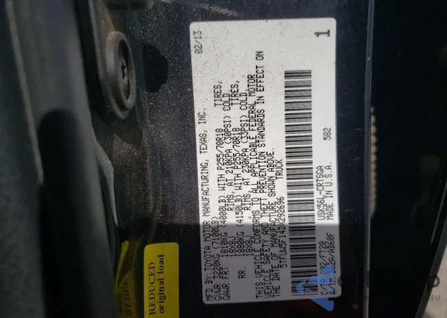 5TFUW5F14DX292696: 86285165