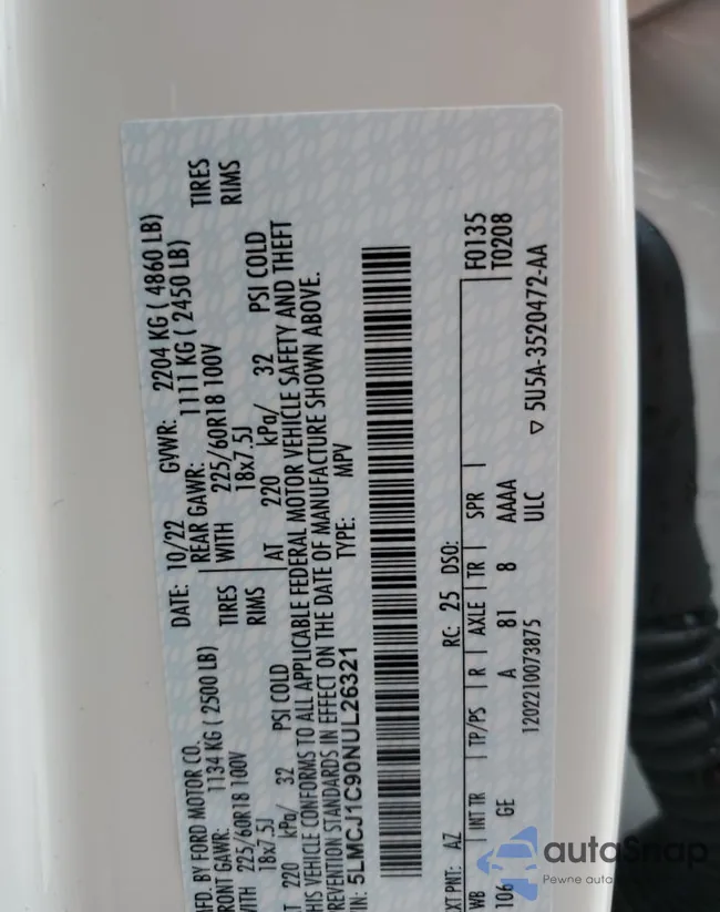 5LMCJ1C90NUL26321: 95577535