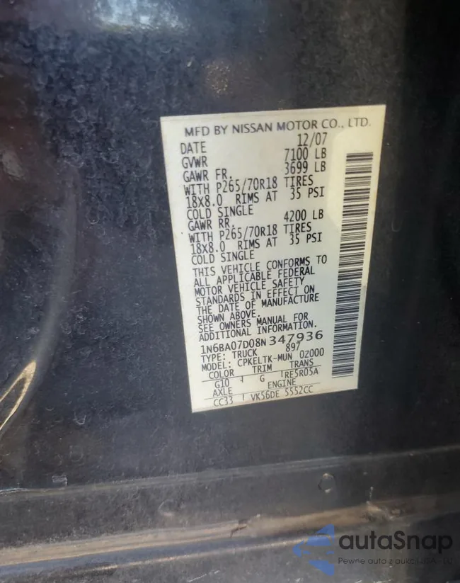 1N6BA07D08N347936: 85307275