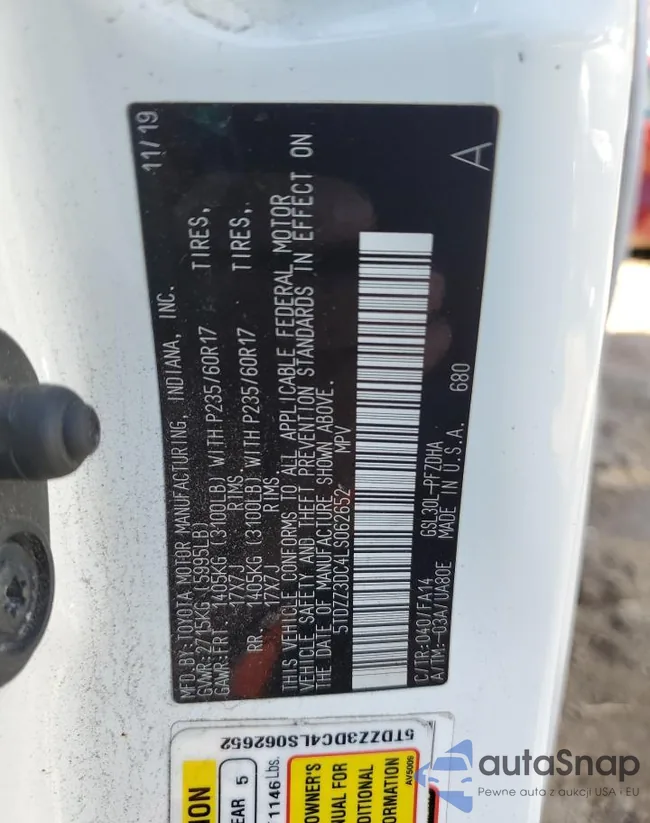 5TDZZ3DC4LS062652: 82526315