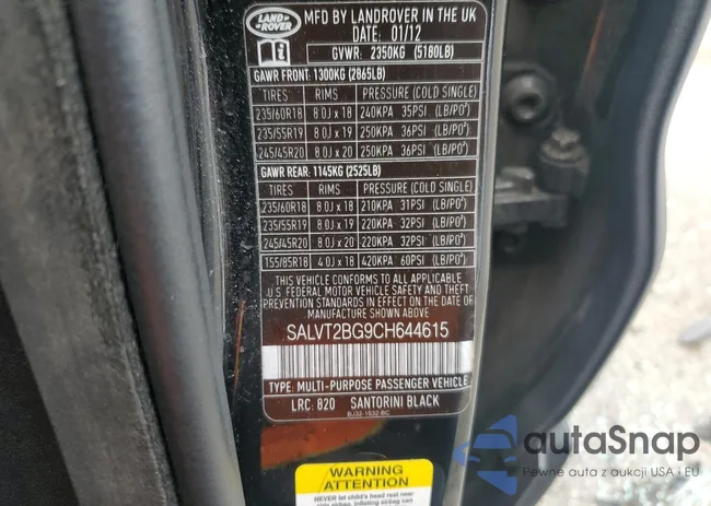 SALVT2BG9CH644615: 90067085