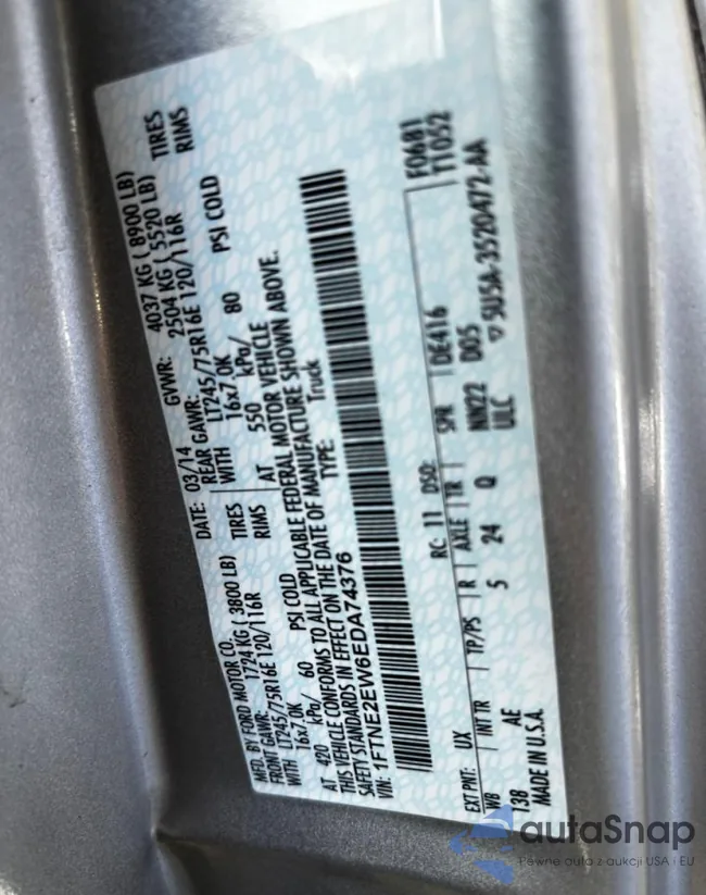 1FTNE2EW6EDA74376: 89733615