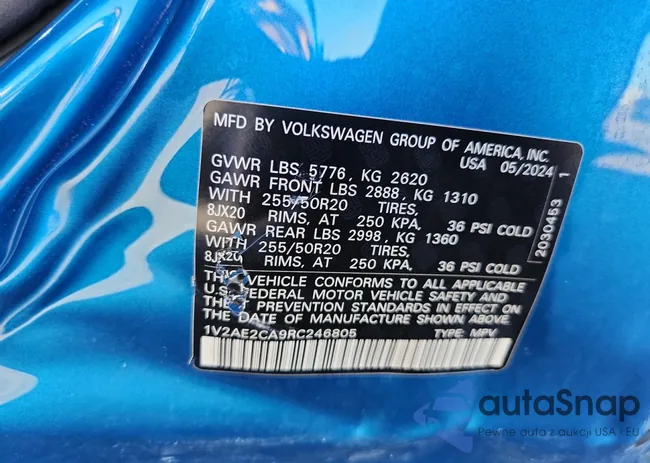 1V2AE2CA9RC246805: 82257165