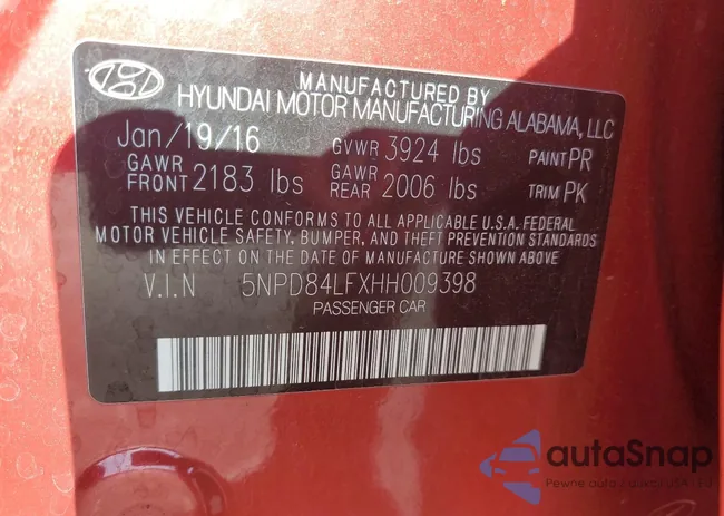 5NPD84LFXHH009398: 86182865