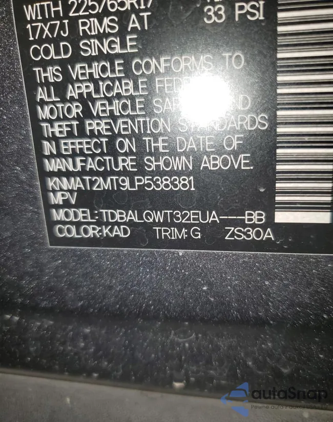 KNMAT2MT9LP538381: 85427665