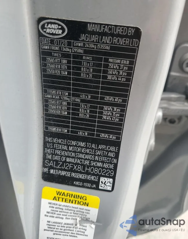 SALZJ2FX8LH080229: 82319445