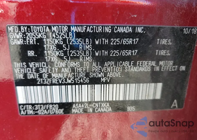 2T3ZFREV3JW515456: 89501585