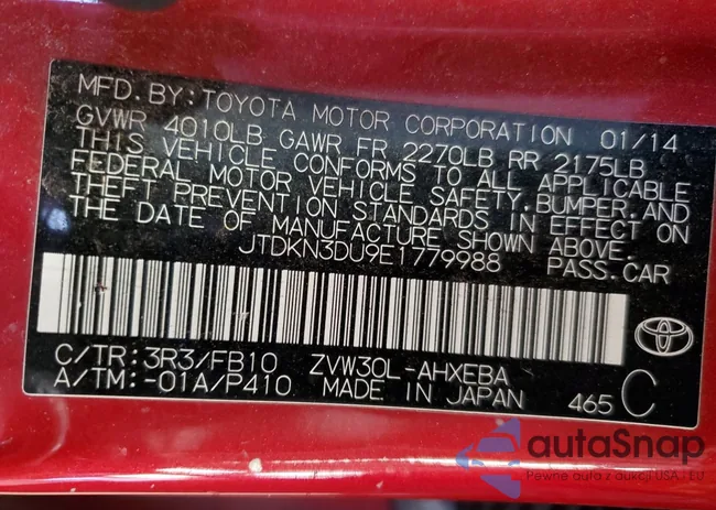 JTDKN3DU9E1779988: 86984745