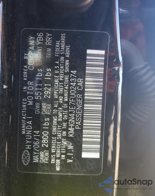 KMHGN4JE7FU024374: 86071285