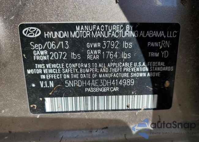 5NPDH4AE3DH414989: 85301455