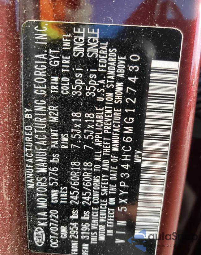 5XYP34HC6MG127430: 82665535