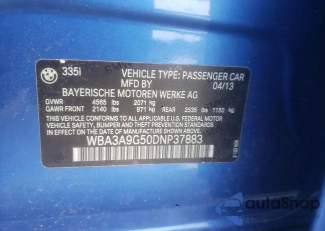 WBA3A9G50DNP37883: 90453285
