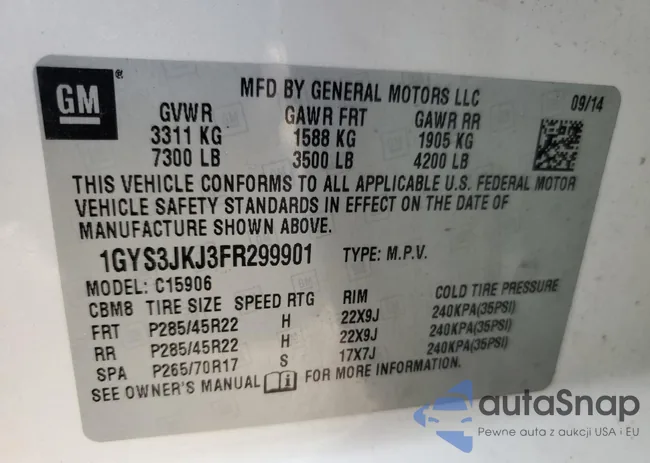 1GYS3JKJ3FR299901: 87069245