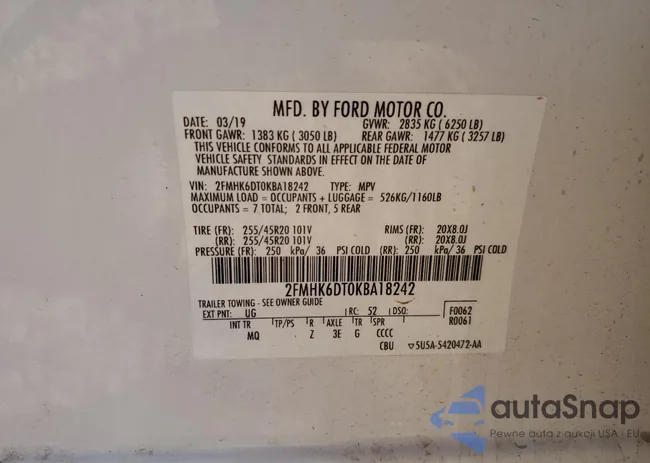 2FMHK6DT0KBA18242: 85764385