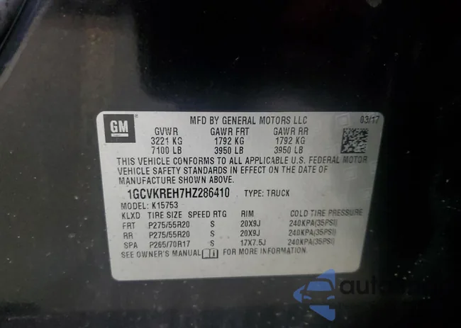 1GCVKREH7HZ286410: 89468155