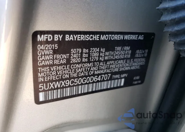 5UXWX9C50G0D64707: 84428855