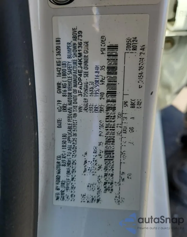 3FADP4EJ4KM136739: 87471905