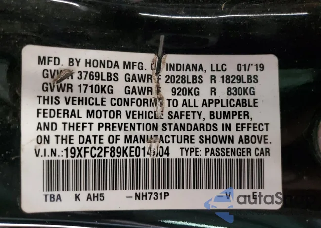19XFC2F89KE014404: 90513975