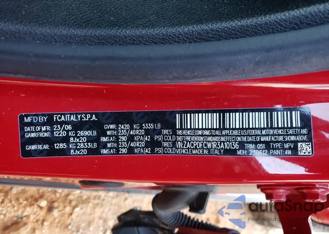 ZACPDFCW1R3A10136: 85644085