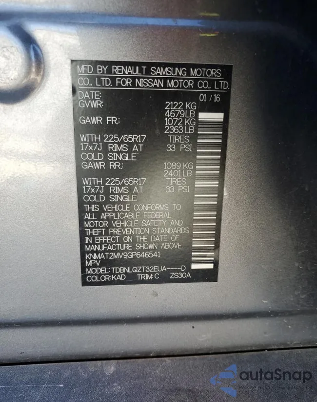 KNMAT2MV9GP646541: 71916623