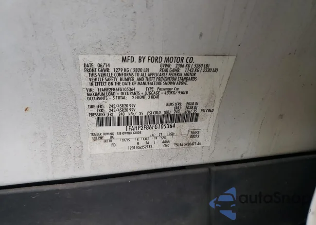 1FAHP2F86FG105364: 80704164