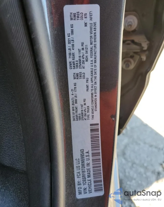 1C6SRFBT0MN699543: 80284384