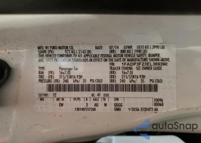 1FADP3F23EL369390: 78641804