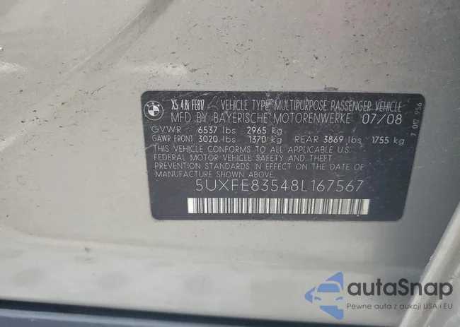 5UXFE83548L167567: 79750934