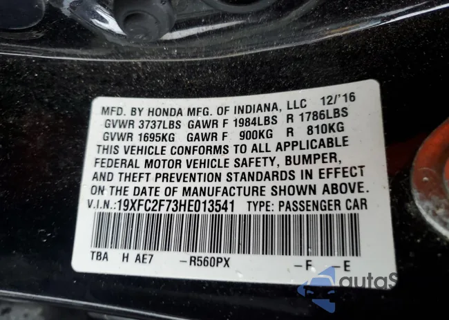 19XFC2F73HE013541: 81159174