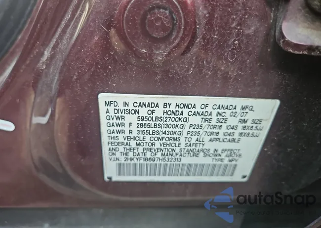 2HKYF18697H532313: 82470834