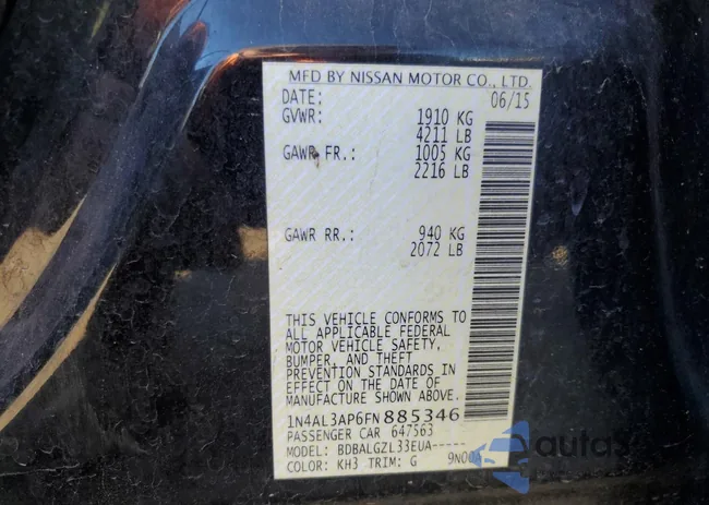 1N4AL3AP6FN885346: 80723464