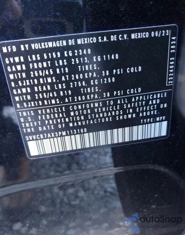 3VVCB7AX3PM113168: 81837314