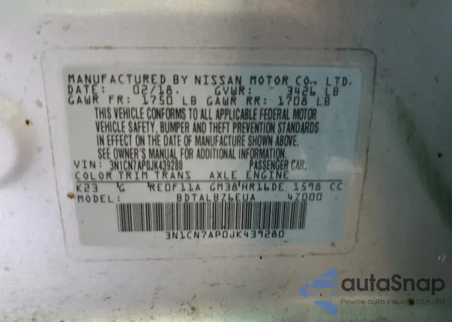 3N1CN7AP0JK439280: 81473624