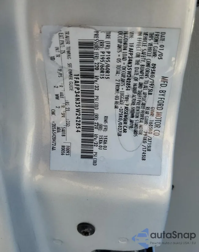 1FAFP34N35W242854: 55555065