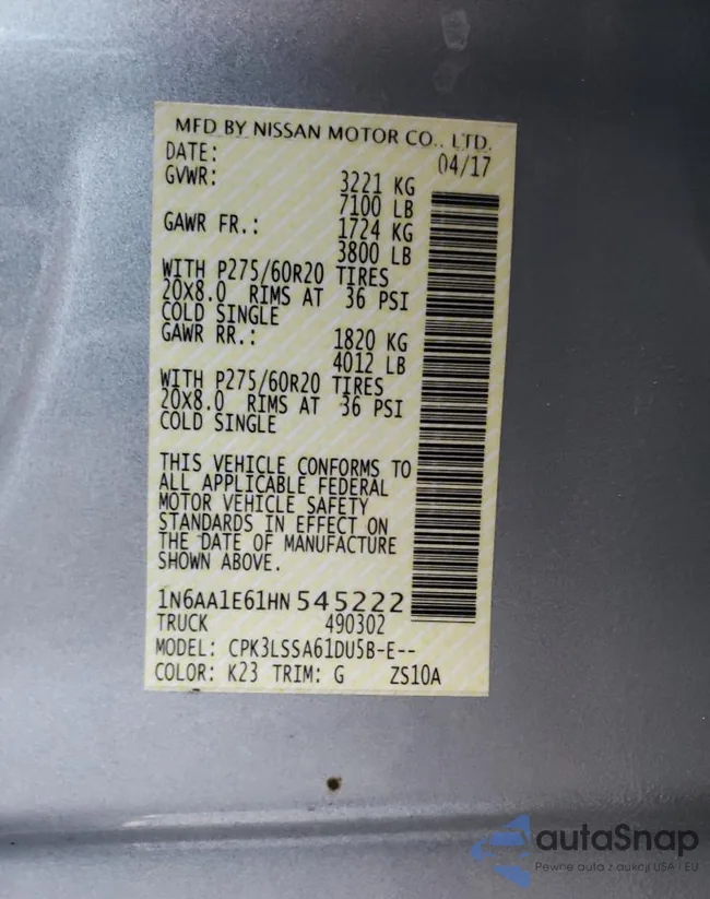 1N6AA1E61HN545222: 80316654