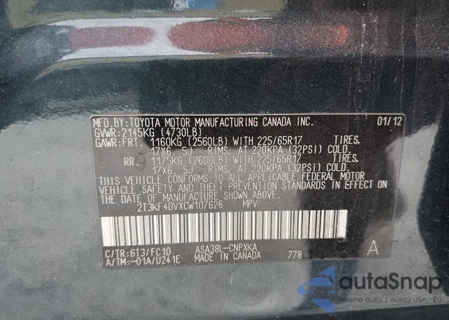 2T3KF4DVXCW107626: 81104494