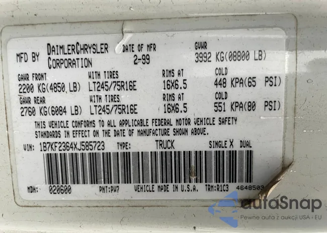 1B7KF2364XJ585723: 79368804