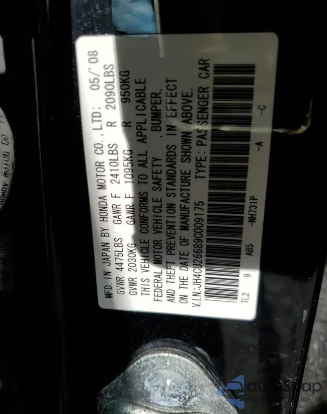 JH4CU26689C009175: 80029824